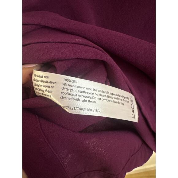 Eileen Fisher High Low Tunic, 100% silk, magenta, Womens Small - Picture 5 of 5